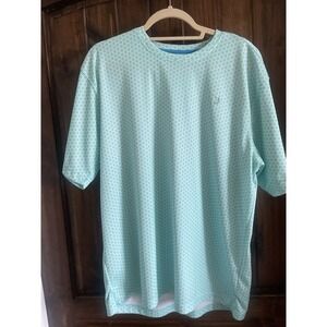 Reel Legends short sleeve shirt L green Geometric polyester Sweet!